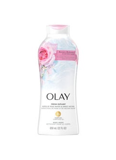 Olay Fresh Outlast Rose Water & Sweet Nectar Body Wash 650Ml (Product Of Poland)  - Image 1