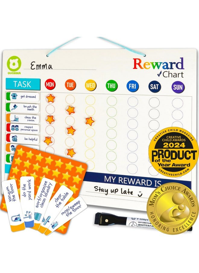 quokka - Magnetic Behavior Chore Chart For Kids At Home - Gift Reward Visual Schedule Chart - Dry And Erase Routine And Responsibility - Use 99 Magnets, Markers, Stickers - From Toddlers To Teens - Image 1