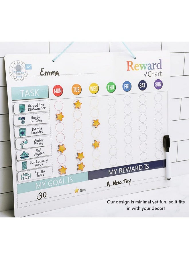 quokka - Magnetic Behavior Chore Chart For Kids At Home - Gift Reward Visual Schedule Chart - Dry And Erase Routine And Responsibility - Use 99 Magnets, Markers, Stickers - From Toddlers To Teens - Image 1