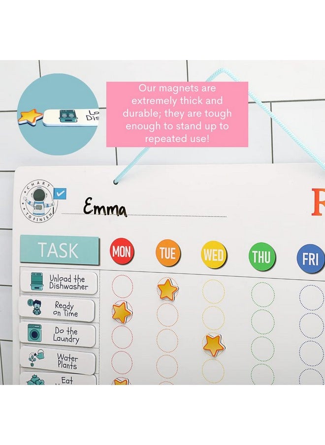 quokka - Magnetic Behavior Chore Chart For Kids At Home - Gift Reward Visual Schedule Chart - Dry And Erase Routine And Responsibility - Use 99 Magnets, Markers, Stickers - From Toddlers To Teens - Image 1