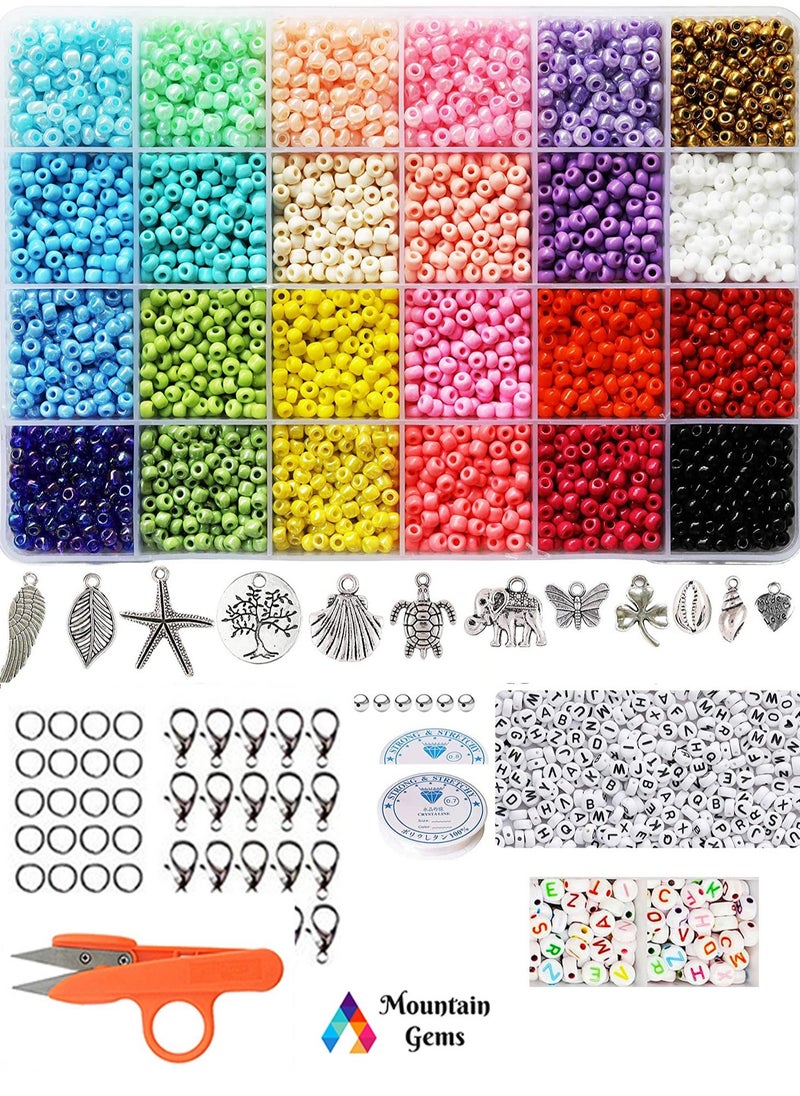 Mountain Gems Craft Beads Assorted Kit with Organizer Box for DIY Bracelets, Jewelry Making  - Image 1