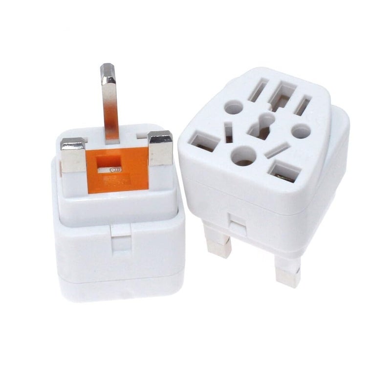 MANGO Mini Malist Universal to UK plug adapter AUUSUKEU to UK  travel plug with built in 13A fuse Singapore England Malaysia conversion plug Grounded Safe  Compact for All Devices White
