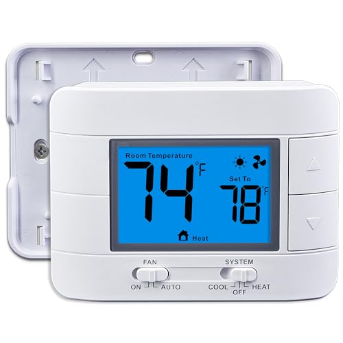 Aowel NonProgrammable Thermostats for House SingleStage 1 Heat 1 Cool Simple Thermostat