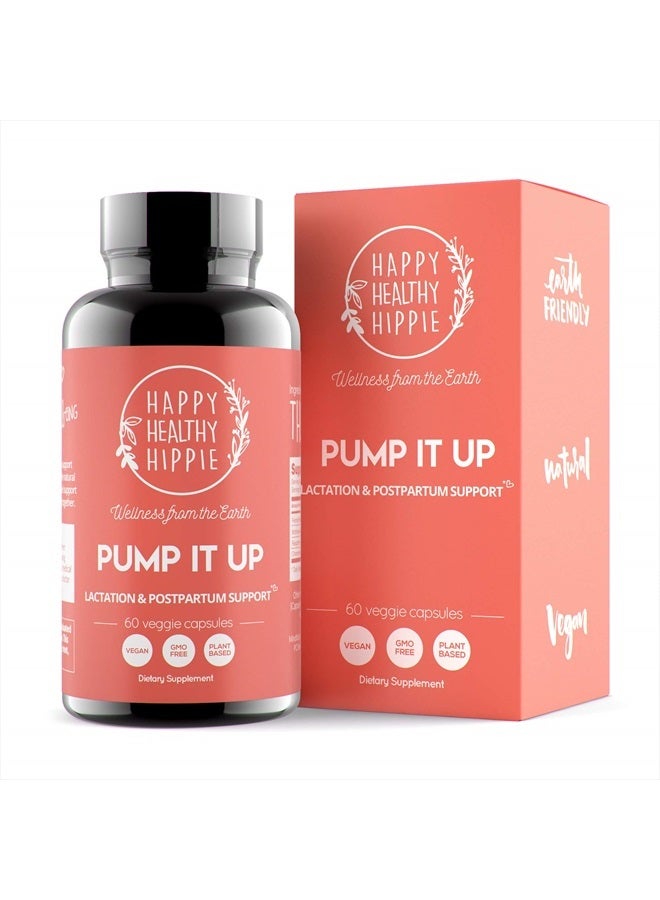 HAPPY HEALTHY HIPPIE Pump It Up [Lactation Supplement] Herbal [Breastfeeding Supplements] Supports Milk Supply Increase | Breast Milk Lactation Support, Postnatal Vitamins & Lactation Pills, 60 Ct - Image 1