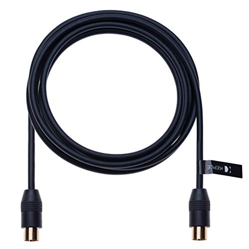 Keple RF Coaxial Cable TV Aerial Lead 2m Coax Plug Male to Female Antenna Socket Extension for Freeview, Xfinity, AT&T, Wow!, TDS, COX, DVD, VCR Connect to Television | Gold M-F Connector (Black) - Image 3