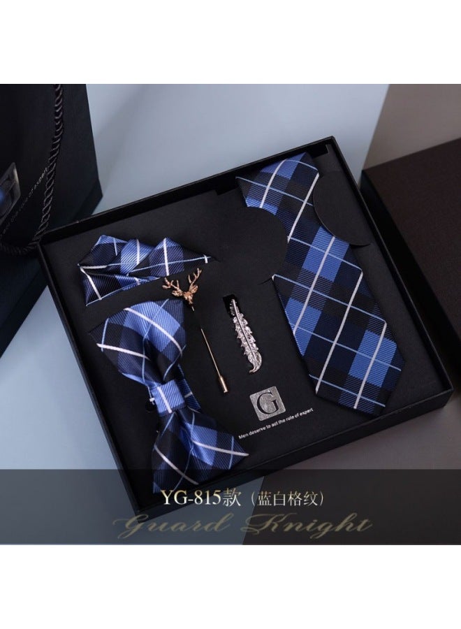 High-end Tie Set Gift Box For Wedding Groom's Formal Wear, European And American Casual Bow Tie Valentine's Day Gift For Boys