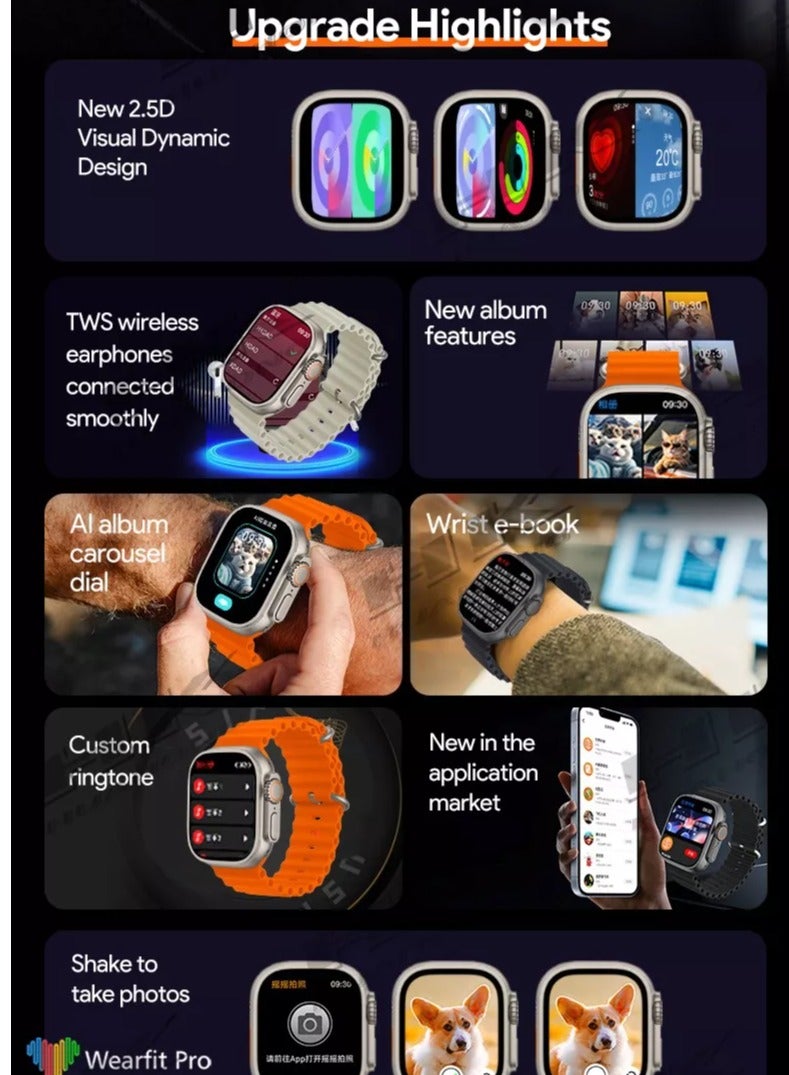 Wearfit Pro HK 10 Ultra 3 Multifunctional Super Amoled Watch For Men and Women With Wireless Charging - Image 3