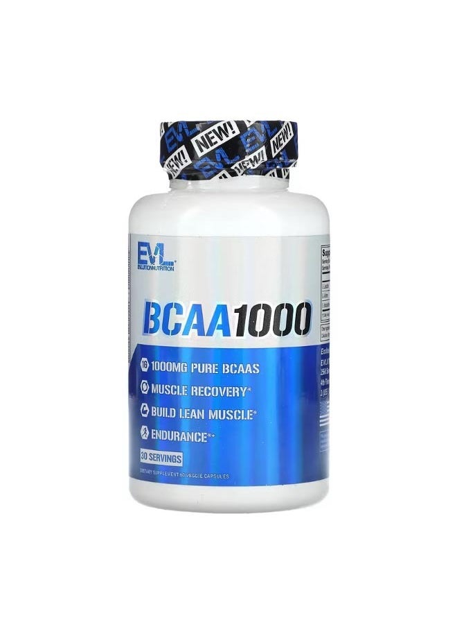 EVLUTION NUTRITION BCAA1000 1000 mg 60 Veggie Capsules 500 mg per Capsule  - Image 1