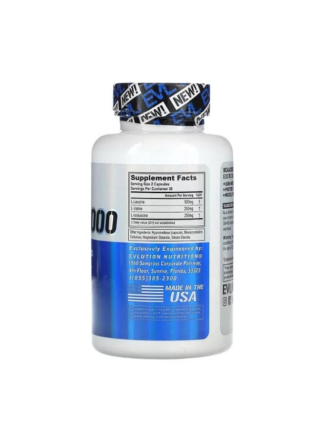 EVLUTION NUTRITION BCAA1000 1000 mg 60 Veggie Capsules 500 mg per Capsule  - Image 2