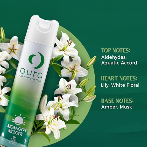 OURA Monsoon Melody Air Freshener, 220ml | Home Fragrance | Air Freshener Spray for every room | Eliminates Odor For Home & Office | Fine Fragrances | Long Lasting Room Freshener - Image 3