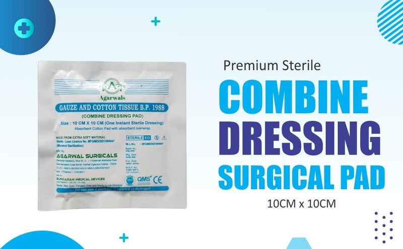 Agarwals Premium Sterile Combine Dressing Surgical Pad 10CM x 10CM (Pack of 50) - Image 3
