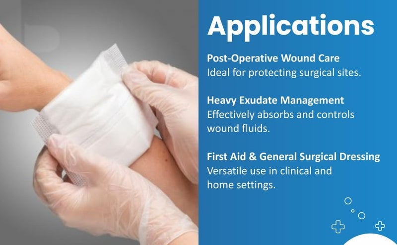 Agarwals Premium Sterile Combine Dressing Surgical Pad 10CM x 10CM (Pack of 50) - Image 5