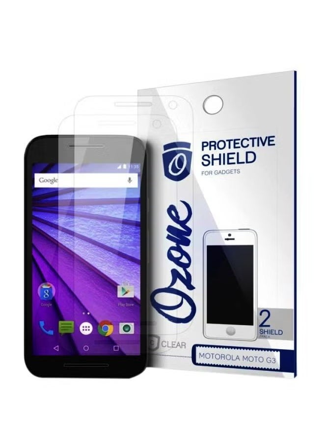 Ozone Pack Of 2 Crystal HD Screen Protector Scratch Guard For Motorola Moto G3 Clear 