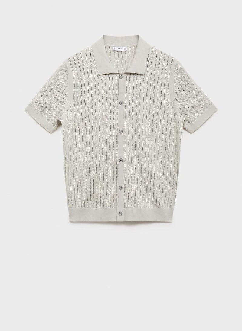 Mango Man Open Work Detailed Shirt  - Image 5