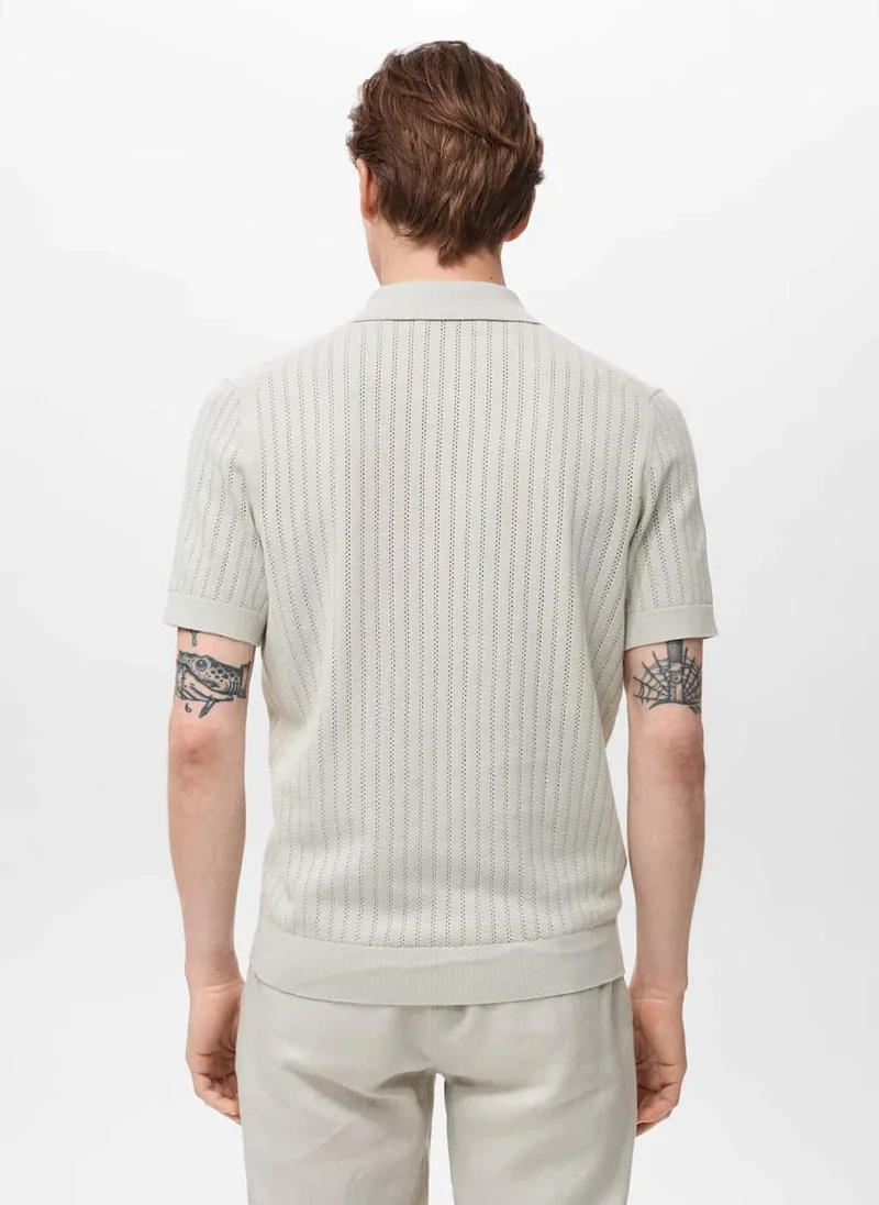 مانجو مان Open Work Detailed Shirt