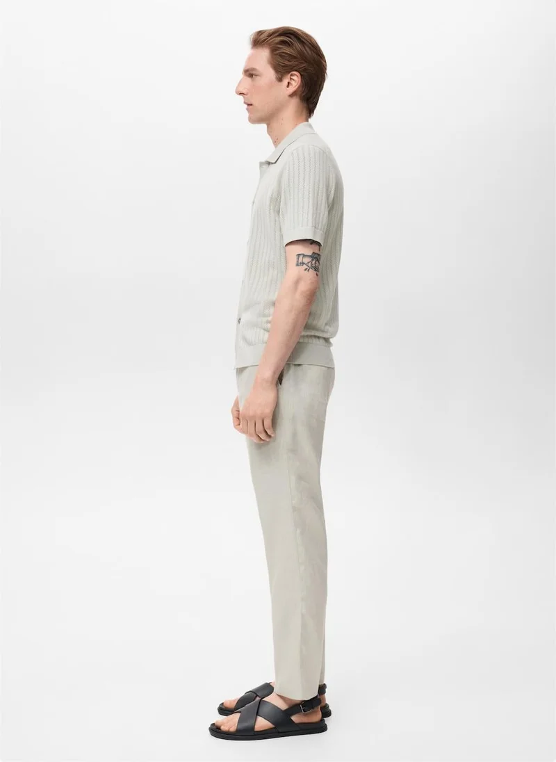 Mango Man  Open Work Detailed Shirt for Men | Best Price UAE