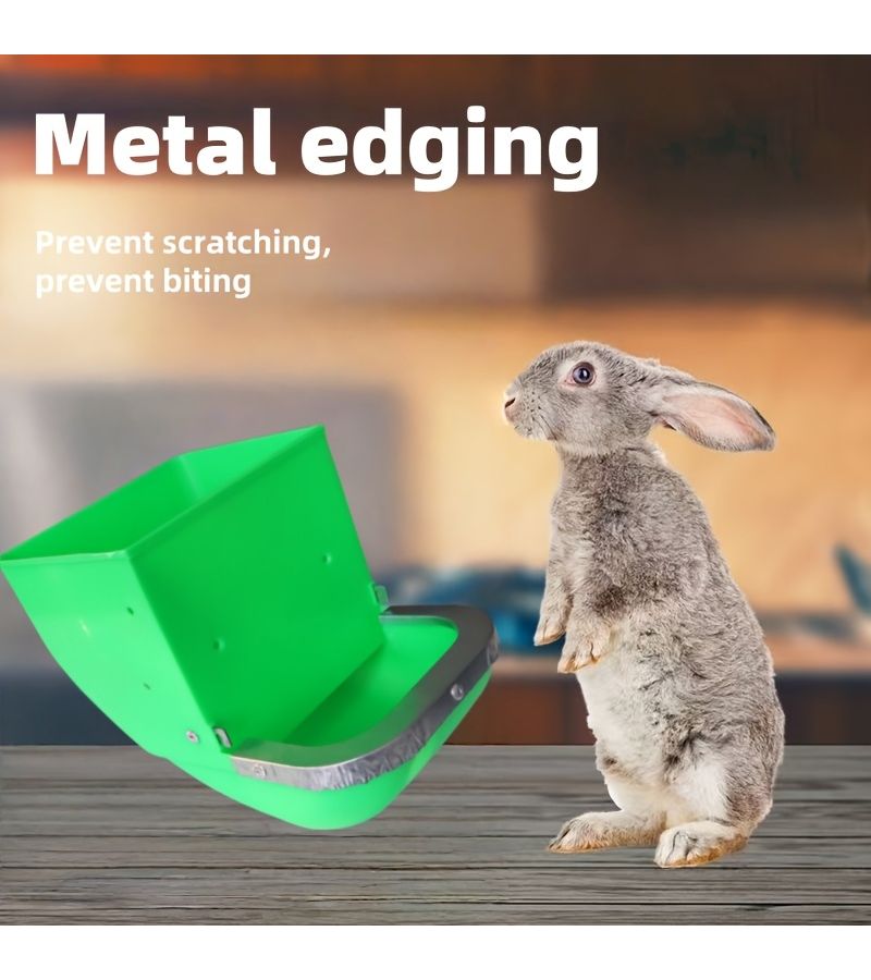 Green Automatic Rabbit Feeder Durable Plastic Chew Proof No Battery Needed - Image 3