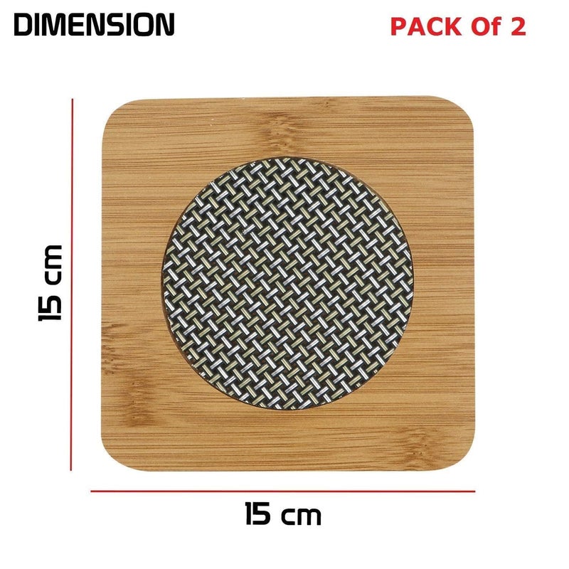 Kwena Kwena Square Shape Heating Insulation Resistant Natural Bamboo Wooden Coaster Heat Table Ware Pad Place mat for Hot Coffee Bowl Tea Cup Home Kitchen Dining Pan Pot Holder - Image 5