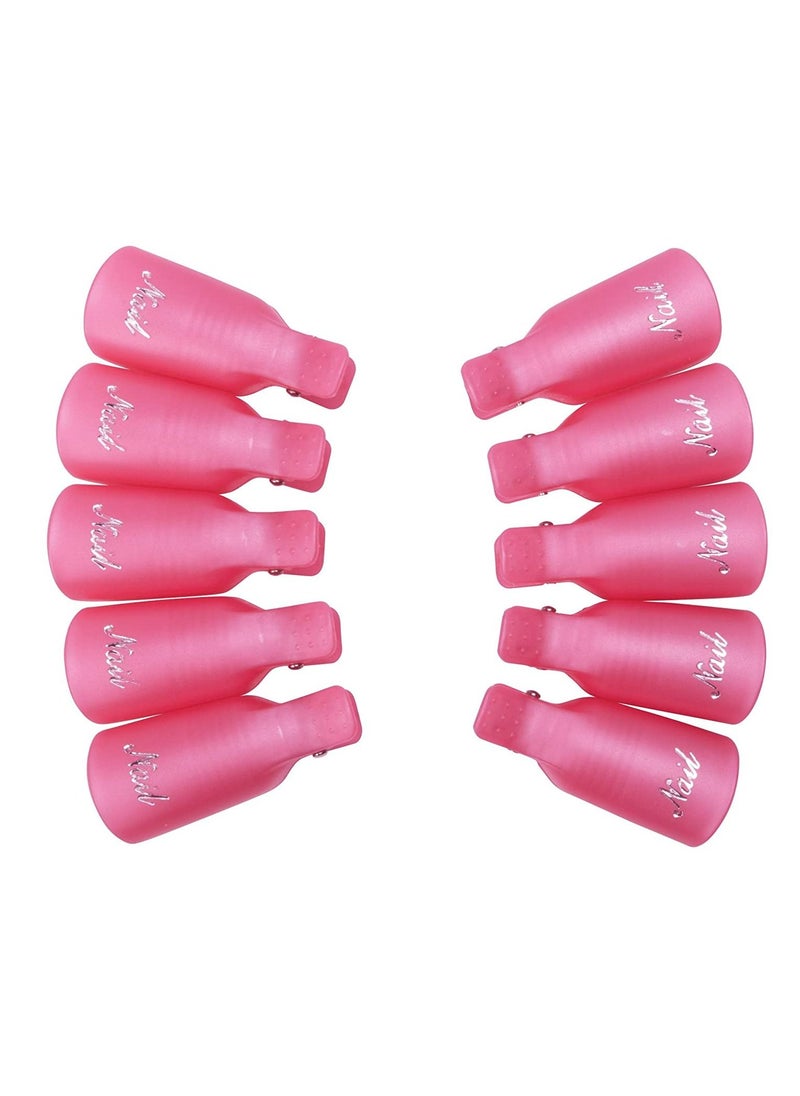 Kanza - 10-Piece Nail Art Soak Off Cap Clip Set Pink - Image 1