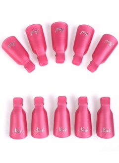 Kanza 10-Piece Nail Art Soak Off Cap Clip Set Pink  - Image 4