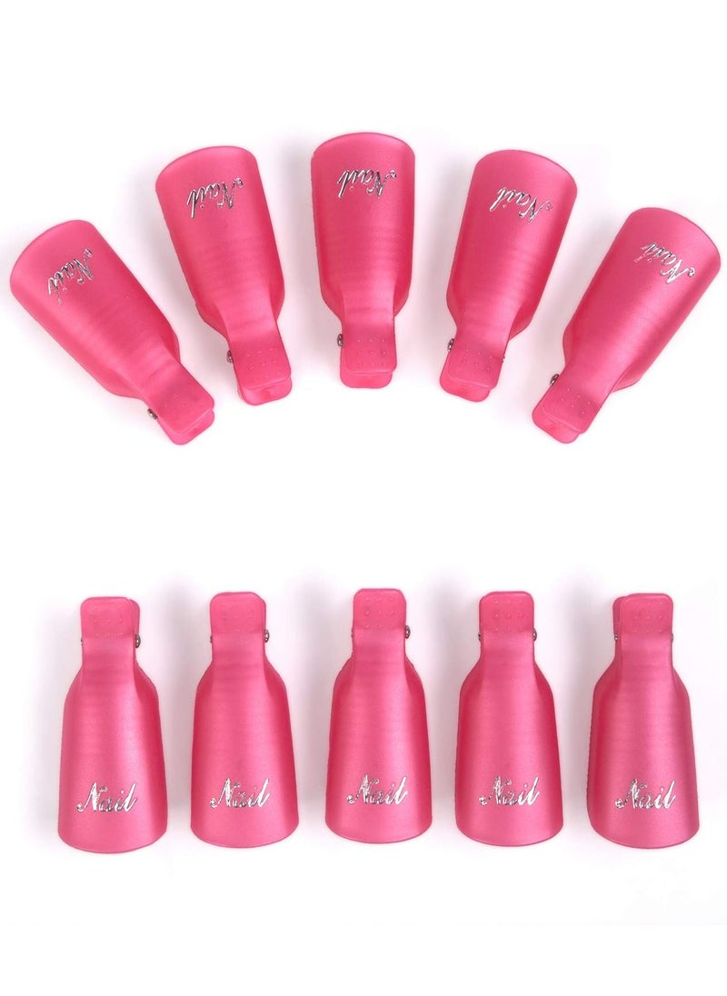 Kanza - 10-Piece Nail Art Soak Off Cap Clip Set Pink - Image 1