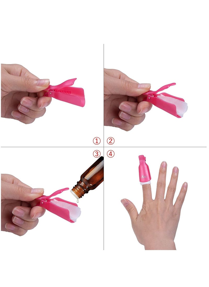 Kanza - 10-Piece Nail Art Soak Off Cap Clip Set Pink - Image 1