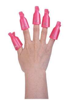 Kanza 10-Piece Nail Art Soak Off Cap Clip Set Pink  - Image 3
