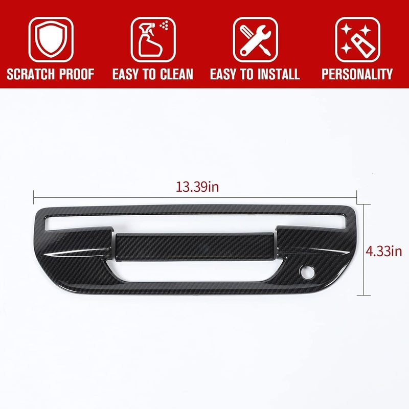 JeCar Tailgate Door Handle Cover Trim for Jeep Gladiator JT 2020-2021 (Carbon Fiber Look) - Image 3