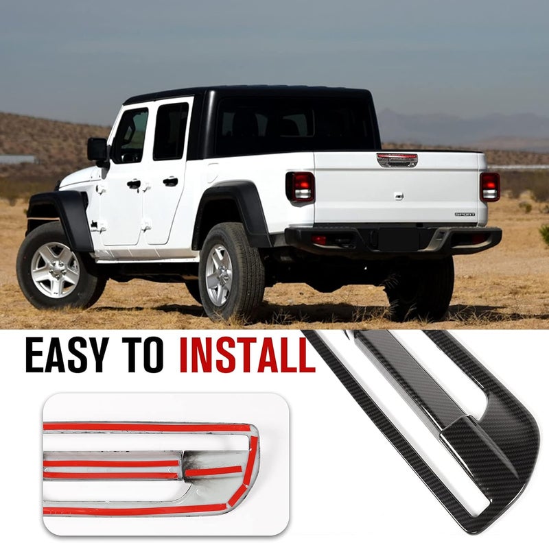 JeCar Tailgate Door Handle Cover Trim for Jeep Gladiator JT 2020-2021 (Carbon Fiber Look) - Image 4