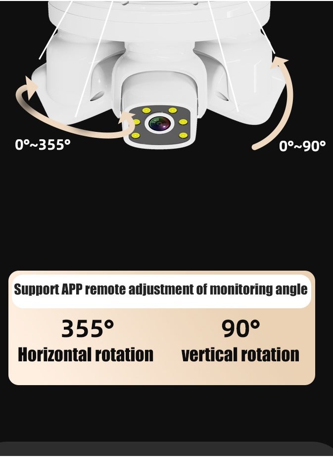 Generic - Wifi Security Camera with 3 Channel Camera, 360° View, No Blind Spots, 2.4 GHz Wi-Fi, SD/Cloud Storage, AI/Motion Detection. - Image 1