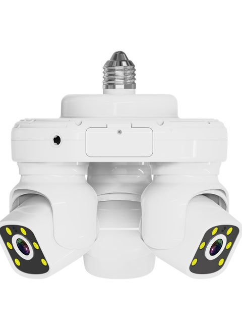 Wifi Security Camera with 3 Channel Camera, 360° View, No Blind Spots, 2.4 GHz Wi-Fi, SD/Cloud Storage, AI/Motion Detection.