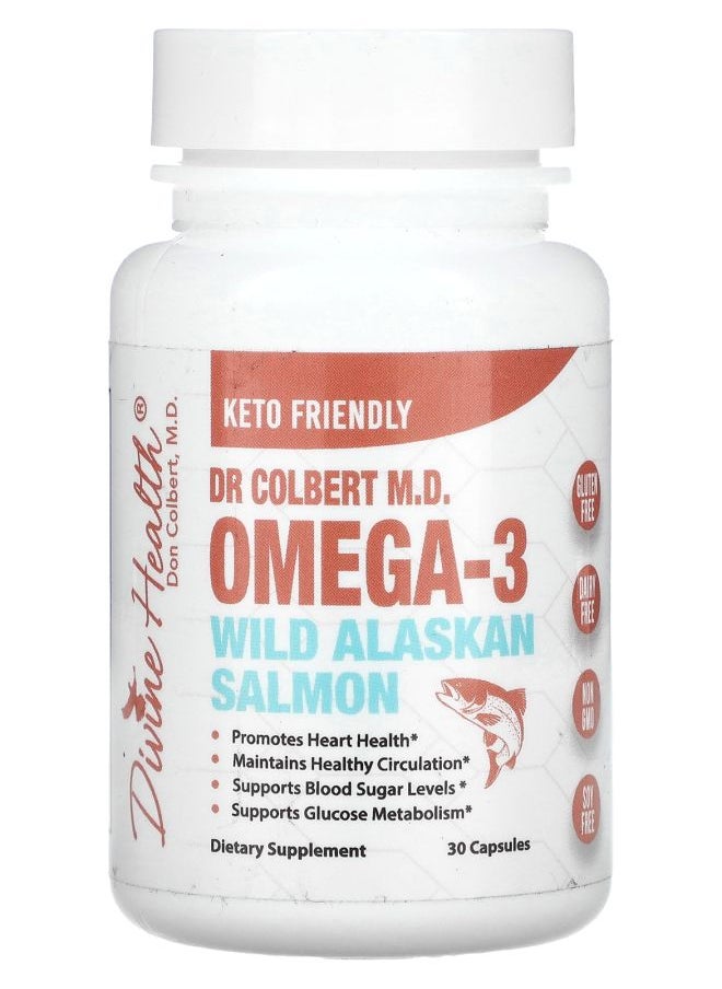 Divine Health Dr Colbert M.D. Omega3 Wild Alaskan Salmon 30 Capsules 