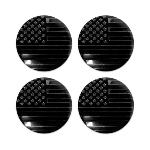Sandfren 4PCS American Flag Car Wheel Hub Center Cap Sticker 56mm 22 USA Flag Rustproof Vehicle Rim Hub Center Cover Auto Exterior Decal Universal for Most Vehicles Style2 - Image 1