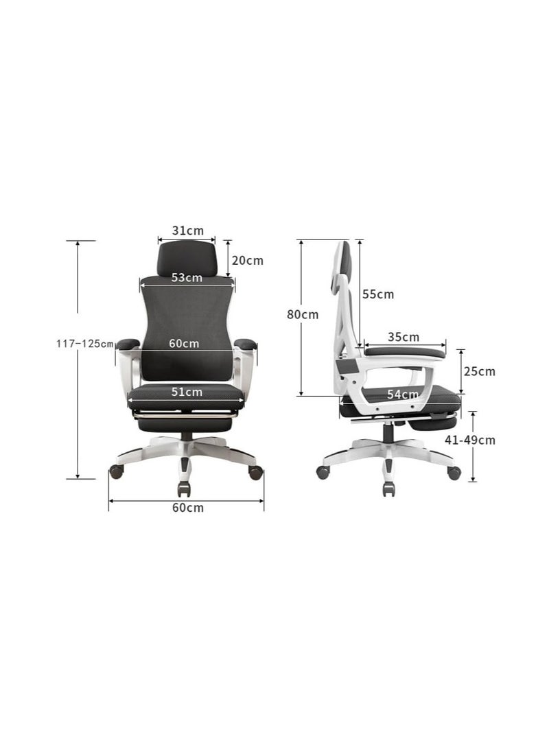 Generic Height and Backrest Adjustable Office Chair, Comfortable Computer Chair with Soft Sponge Footrest, Liftable Gaming Chair, Study Working Ergonomic Chair for Home Desk Table, Boss Excutive Chair (Z1-Black)  - Image 3