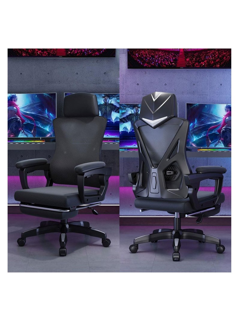 Generic Height and Backrest Adjustable Office Chair, Comfortable Computer Chair with Soft Sponge Footrest, Liftable Gaming Chair, Study Working Ergonomic Chair for Home Desk Table, Boss Excutive Chair (Z1-Black)  - Image 1
