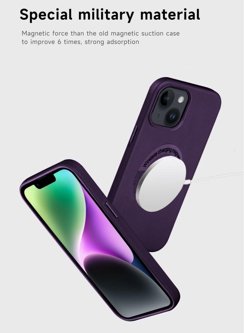 Techie حافظة خلفية جلدية فاخرة من ماج سيف لجهاز ابل ايفون 14 - أرجواني - Image 3