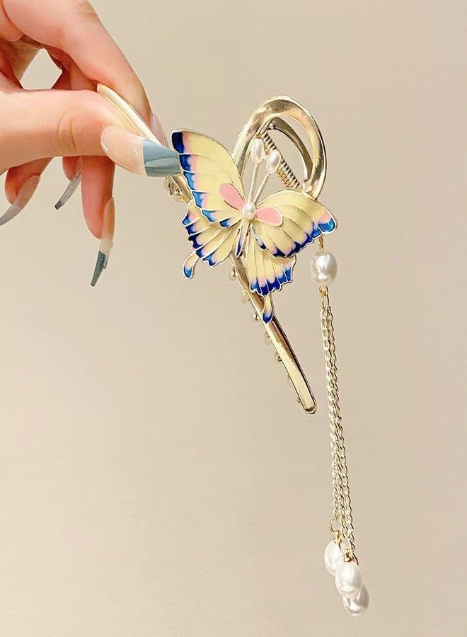 Zerolex Hair Claw Clips for Women Flower Large Orchids Non-Slip Strong Metal Hair Clips Claws Big Butterfly Clips Cute Hair Clips Womens and Girls(Pack of-1) - Image 4