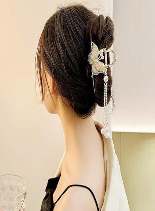 Zerolex Hair Claw Clips for Women Flower Large Orchids Non-Slip Strong Metal Hair Clips Claws Big Butterfly Clips Cute Hair Clips Womens and Girls(Pack of-1) - Image 5