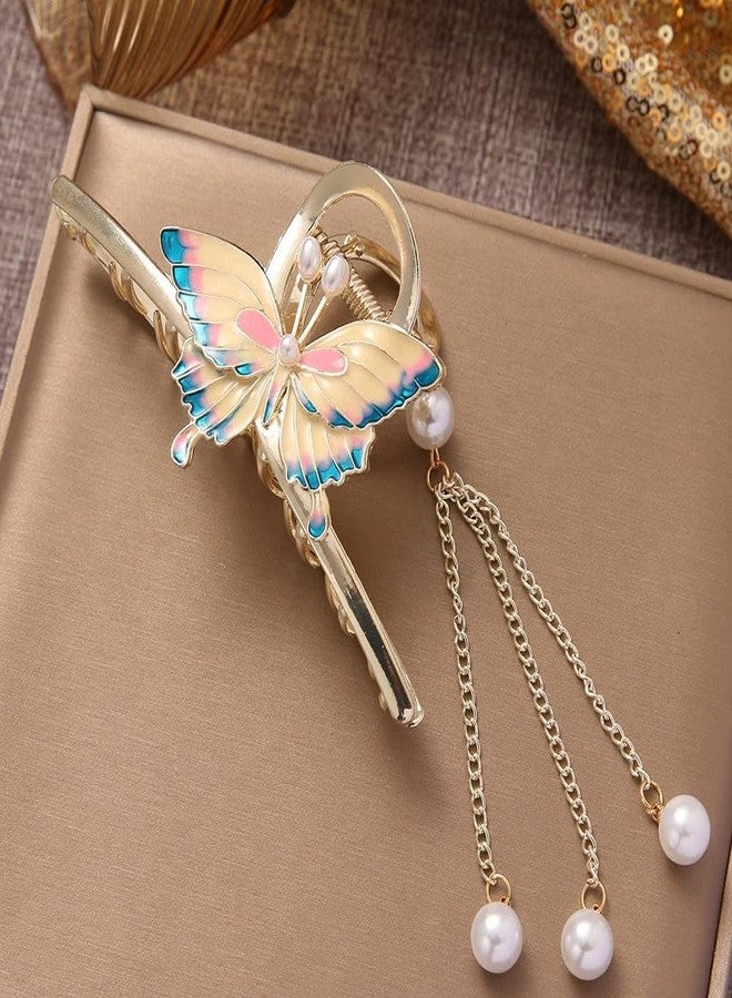 Zerolex Hair Claw Clips for Women Flower Large Orchids Non-Slip Strong Metal Hair Clips Claws Big Butterfly Clips Cute Hair Clips Womens and Girls(Pack of-1) - Image 2