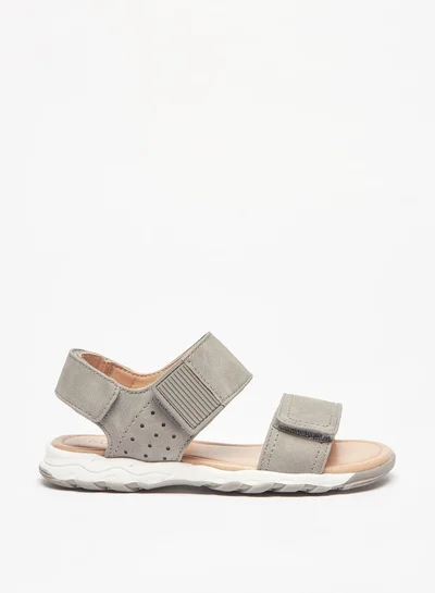 Mister Duchini Boys Solid Backstrap Sandals with Hook and Loop Closure