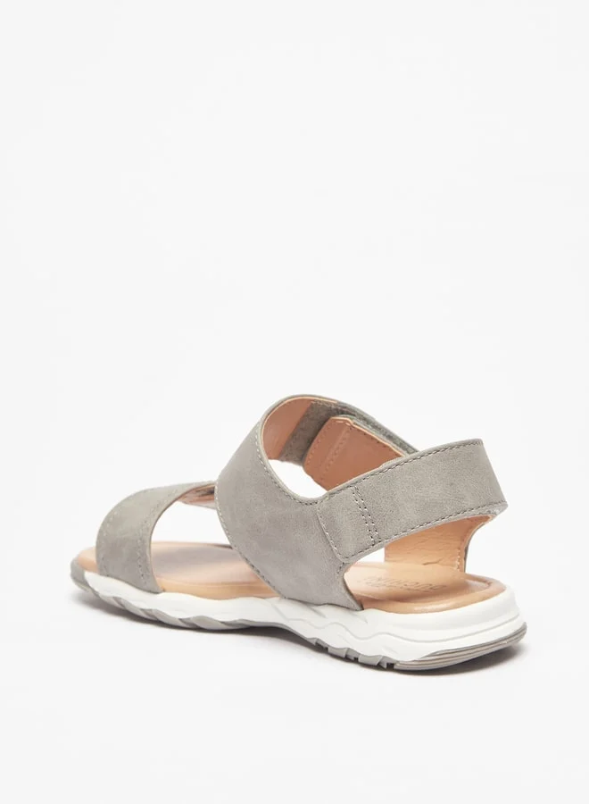 Mister Duchini Boys Solid Backstrap Sandals with Hook and Loop Closure