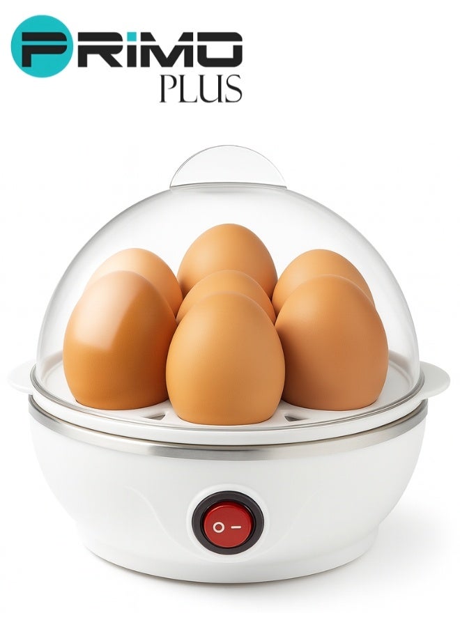 بريمو بلس جهاز سلق وطهي البيض بالبخار– سلاقة بيض من بريمو بلس PR140 – كهربائي بقدرة 350 واط – وعاء شفاف مع غطاء حراري آمن – سعة 7 بيضات – تصميم صغير محمول وسهل الاستخدام – مثالي للإفطار الصحي والسريع - Image 2