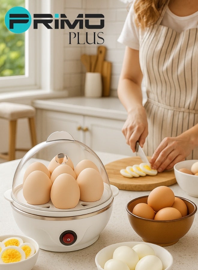 بريمو بلس جهاز سلق وطهي البيض بالبخار– سلاقة بيض من بريمو بلس PR140 – كهربائي بقدرة 350 واط – وعاء شفاف مع غطاء حراري آمن – سعة 7 بيضات – تصميم صغير محمول وسهل الاستخدام – مثالي للإفطار الصحي والسريع - Image 3