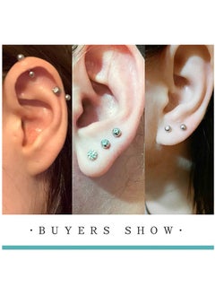 Gerenic 5-Pair Stainless Steel Cartilage Helix Piercing Ear Studs  - Image 3