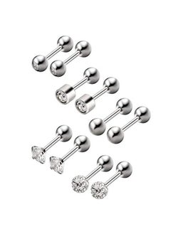 Gerenic 5-Pair Stainless Steel Cartilage Helix Piercing Ear Studs  - Image 4