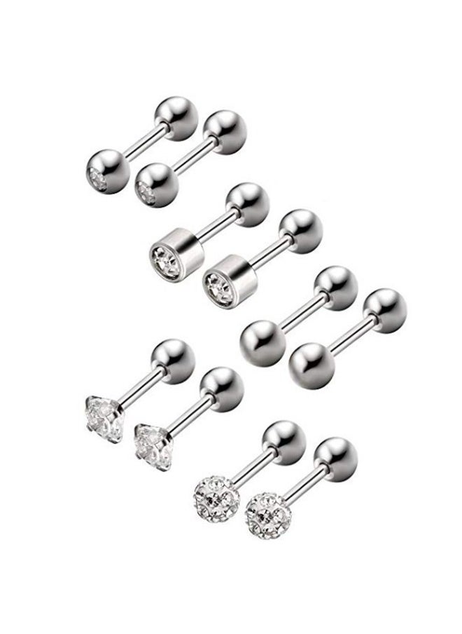 Gerenic 5-Pair Stainless Steel Cartilage Helix Piercing Ear Studs  - Image 4