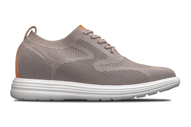 CALTO Men's Invisible Height Increasing Elevator Casual Shoes - Khaki/Brown Ultra Light-Weight Lace-up Knitted Casual Sporty Sneakers - 2.8 Inches Taller - X2638 - Size 9 D(M) US - Image 2