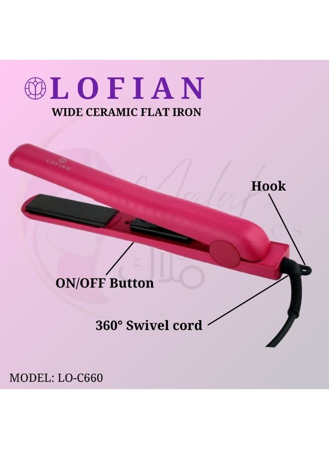 لوفيان مكواة فرد الشعر السيراميكية، لوحة بعرض 1.25 بوصة، 480 درجة فهرنهايت (طراز LO-C660) - Image 5