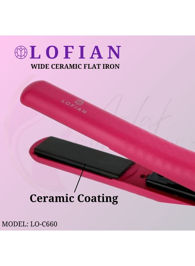 لوفيان مكواة فرد الشعر السيراميكية، لوحة بعرض 1.25 بوصة، 480 درجة فهرنهايت (طراز LO-C660) - Image 3