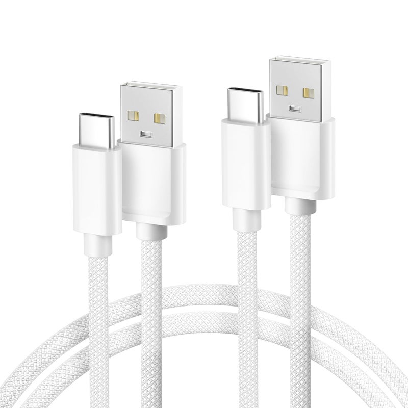 Basesailor for iPhone 17 16 Pro Max Charger Cord,USB to USB C Cable,Type C Charging Power Cord for Apple 17e 15 iPad 10 Air 4 5,Samsung Galaxy S26 S25 S24 S23,White,2Pack 6.6FT(2M) - Image 1
